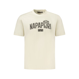 Napapijri ανδρικό t-shirt σε μπεζ χρώμα με print λογότυπο