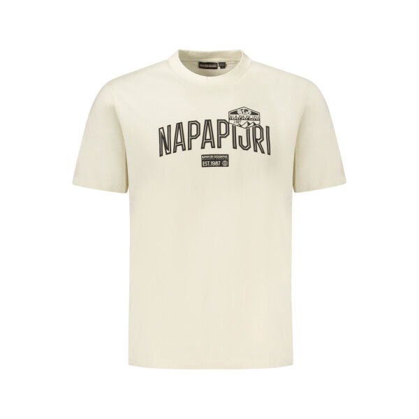 Napapijri ανδρικό t-shirt σε μπεζ χρώμα με print λογότυπο