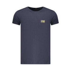 CAVALLI CLASS Ανδρικό Μπλε T-Shirt με στρογγυλή λαιμόκοψη και λογότυπο