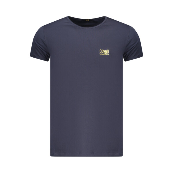 CAVALLI CLASS Ανδρικό Μπλε T-Shirt με στρογγυλή λαιμόκοψη και λογότυπο