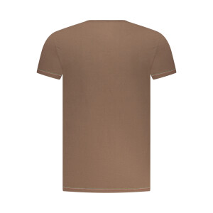Aeronautica Militare Ανδρικό Καφέ T-shirt με στρογγυλή λαιμόκοψη και λογότυπο