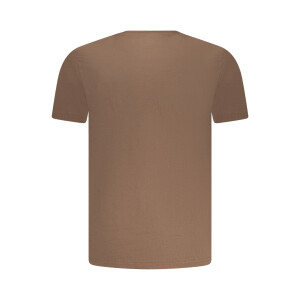 Aeronautica Militare Ανδρικό Καφέ T-shirt με στρογγυλή λαιμόκοψη και λογότυπο