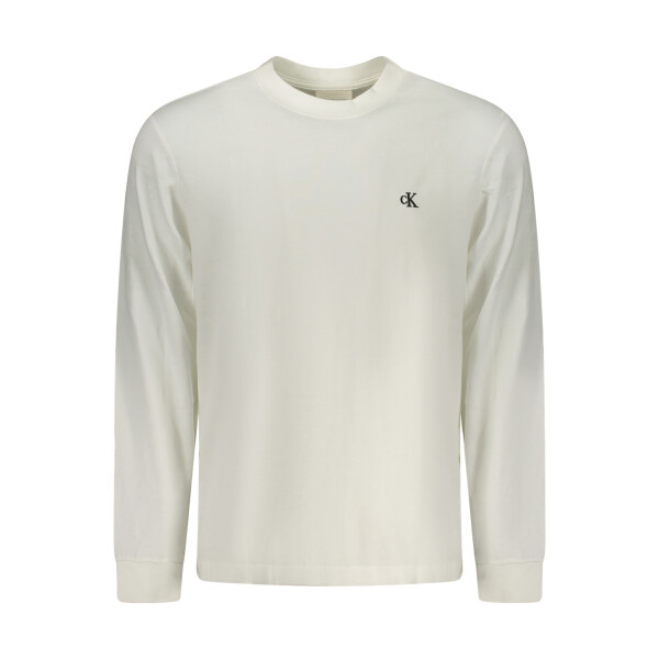 Calvin Klein Ανδρικό Λευκό Μακρυμάνικο T-shirt με κεντημένο λογότυπο