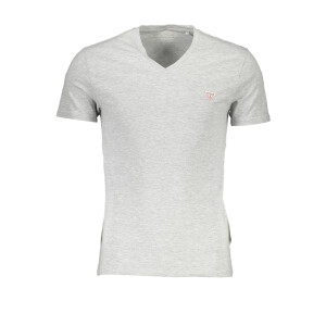 Guess Jeans Ανδρικό Γκρι T-shirt με V λαιμόκοψη