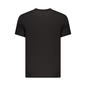 Tommy Hilfiger ανδρικό μαύρο t-shirt με στρογγυλή λαιμόκοψη και print λογότυπο