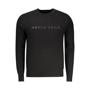 North Sails ανδρικό μαύρο φούτερ με στρογγυλή λαιμόκοψη και λογότυπο