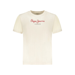 Pepe Jeans ανδρικό t-shirt σε μπεζ χρώμα με στρογγυλή λαιμόκοψη και print λογότυπο