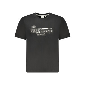 Pepe Jeans ανδρικό t-shirt σε μαύρο χρώμα με print λογότυπο