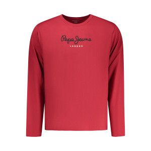 Pepe Jeans ανδρικό μακρυμάνικο t-shirt σε κόκκινο χρώμα με στρογγυλή λαιμόκοψη
