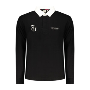 Pepe Jeans ανδρική polo μπλούζα σε μαύρο χρώμα με μακριά μανίκια