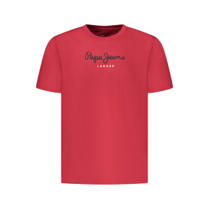 Pepe Jeans Ανδρικό Κόκκινο T-shirt με στρογγυλή λαιμόκοψη και λογότυπο