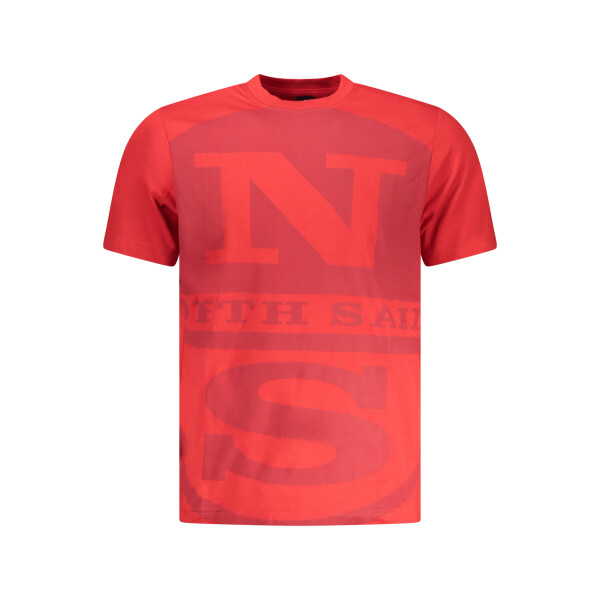 North Sails ανδρικό κόκκινο t-shirt με στρογγυλή λαιμόκοψη και λογότυπο
