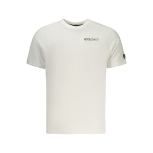 North Sails ανδρικό λευκό T-shirt με στρογγυλή λαιμόκοψη και print λογότυπο