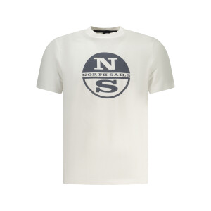 North Sails Ανδρικό Λευκό T-shirt με στρογγυλή λαιμόκοψη και print λογότυπο