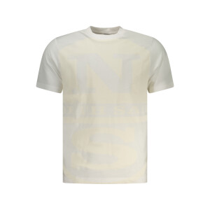 North Sails ανδρικό λευκό t-shirt με στρογγυλή λαιμόκοψη και print λογότυπο