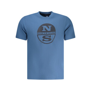North Sails ανδρικό t-shirt σε μπλε χρώμα με στρογγυλή λαιμόκοψη και print λογότυπο