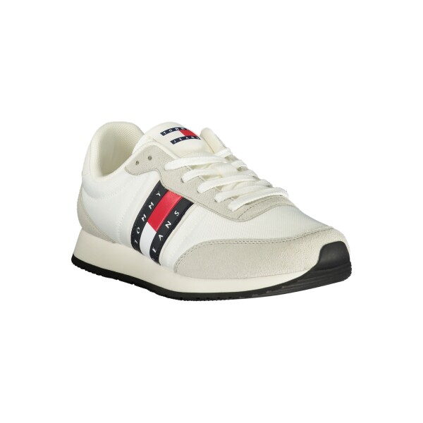 Tommy Hilfiger ανδρικά λευκά sneakers με κορδόνια και λογότυπο
