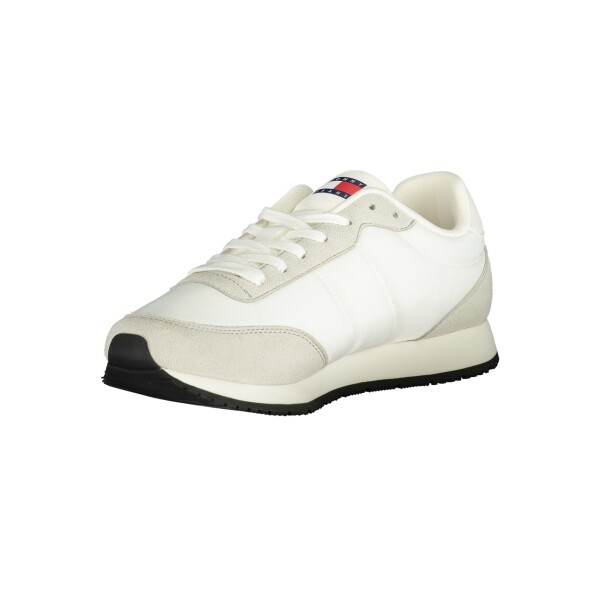 Tommy Hilfiger ανδρικά λευκά sneakers με κορδόνια και λογότυπο