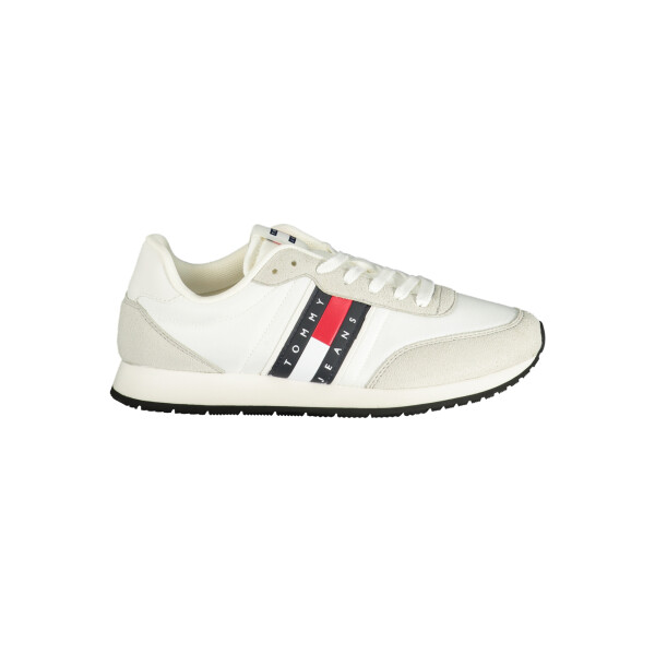 Tommy Hilfiger ανδρικά λευκά sneakers με κορδόνια και λογότυπο