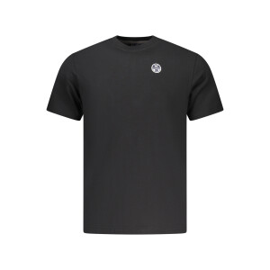 North Sails Ανδρικό Μαύρο T-Shirt με στρογγυλή λαιμόκοψη και λογότυπο