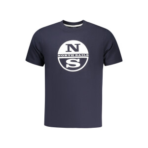 North Sails Ανδρικό Μπλε T-shirt με στρογγυλή λαιμόκοψη και λογότυπο
