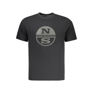North Sails ανδρικό t-shirt σε μαύρο χρώμα με στρογγυλή λαιμόκοψη και print με λογότυπο