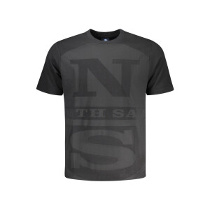 North Sails ανδρικό μαύρο t-shirt με στρογγυλή λαιμόκοψη και λογότυπο