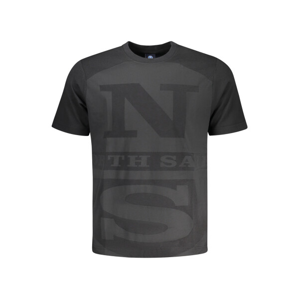 North Sails ανδρικό μαύρο t-shirt με στρογγυλή λαιμόκοψη και λογότυπο
