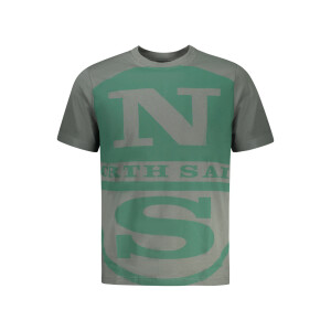 North Sails ανδρικό πράσινο t-shirt με στρογγυλή λαιμόκοψη και print λογότυπο