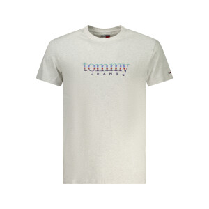 Tommy Hilfiger ανδρικό γκρι T-shirt με στρογγυλή λαιμόκοψη και λογότυπο