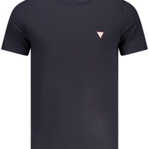 Guess Jeans ανδρικό μπλε t-shirt με στρογγυλή λαιμόκοψη και print λογότυπο