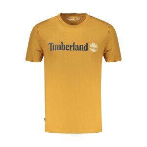 Timberland ανδρικό καφέ t-shirt με στρογγυλή λαιμόκοψη και λογότυπο