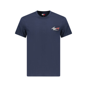 Tommy Hilfiger ανδρικό μπλε T-shirt με στρογγυλή λαιμόκοψη και print λογότυπο