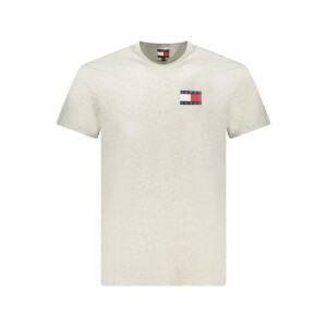 Tommy Hilfiger ανδρικό γκρι t-shirt με στρογγυλή λαιμόκοψη και λογότυπο