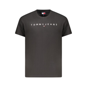 Tommy Hilfiger ανδρικό t-shirt σε μαύρο χρώμα με στρογγυλή λαιμόκοψη