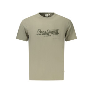 Pepe Jeans ανδρικό πράσινο t-shirt με στρογγυλή λαιμόκοψη και print λογότυπο