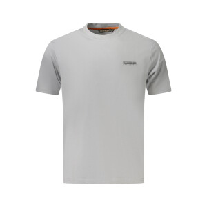 Napapijri ανδρικό γκρι t-shirt με στρογγυλή λαιμόκοψη και λογότυπο