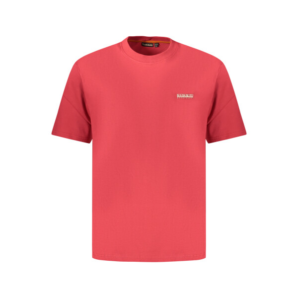 Napapijri ανδρικό κόκκινο t-shirt με στρογγυλή λαιμόκοψη και λογότυπο