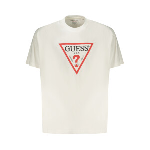 Guess Jeans Ανδρικό Λευκό T-shirt με print λογότυπο