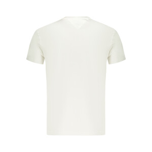 Tommy Hilfiger ανδρικό λευκό T-shirt με στρογγυλή λαιμόκοψη και print λογότυπο