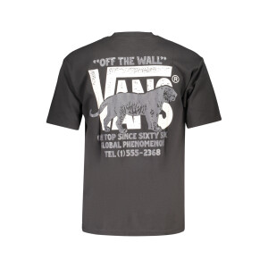 VANS Ανδρικό Μαύρο T-shirt με στρογγυλή λαιμόκοψη και print λογότυπο