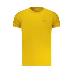 Pepe Jeans ανδρικό κίτρινο t-shirt με στρογγυλή λαιμόκοψη και print λογότυπο