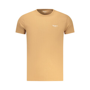 Pepe Jeans ανδρικό καφέ t-shirt με στρογγυλή λαιμόκοψη και print λογότυπο