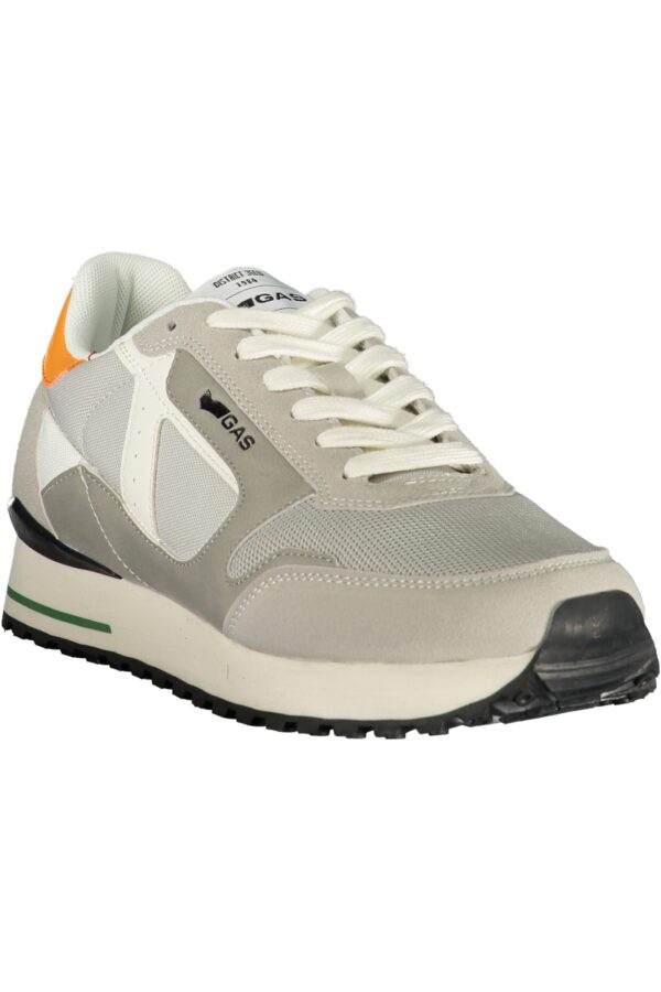 GAS Ανδρικά Γκρι Sneakers με κορδόνια και πορτοκαλί λεπτομέρειες