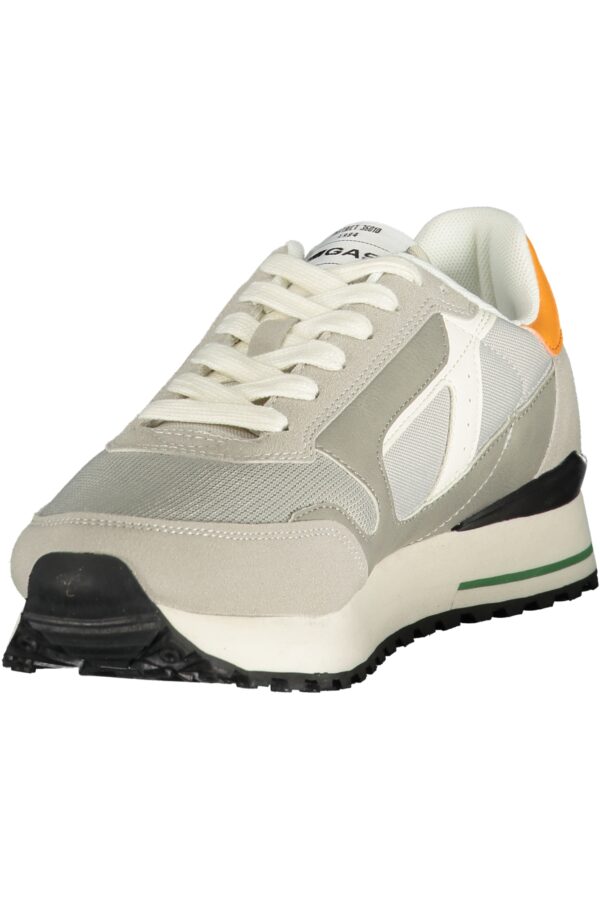 GAS Ανδρικά Γκρι Sneakers με κορδόνια και πορτοκαλί λεπτομέρειες