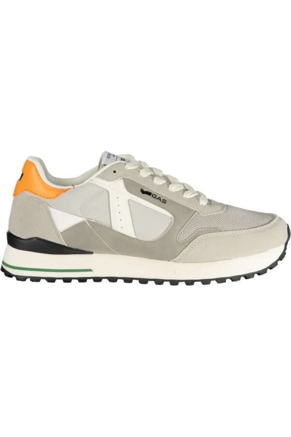 GAS Ανδρικά Γκρι Sneakers με κορδόνια και πορτοκαλί λεπτομέρειες