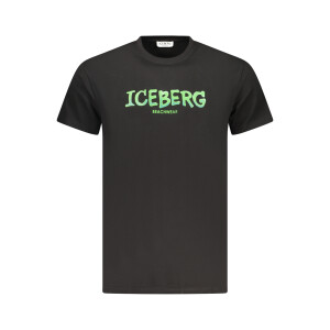 ICEBERG Ανδρικό Μαύρο T-shirt με print λογότυπο
