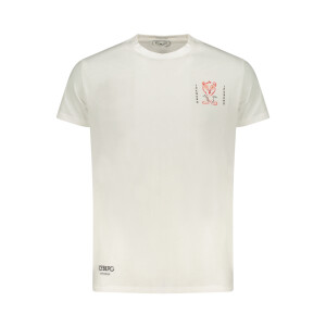 ICEBERG Ανδρικό Λευκό T-shirt με στρογγυλή λαιμόκοψη και print