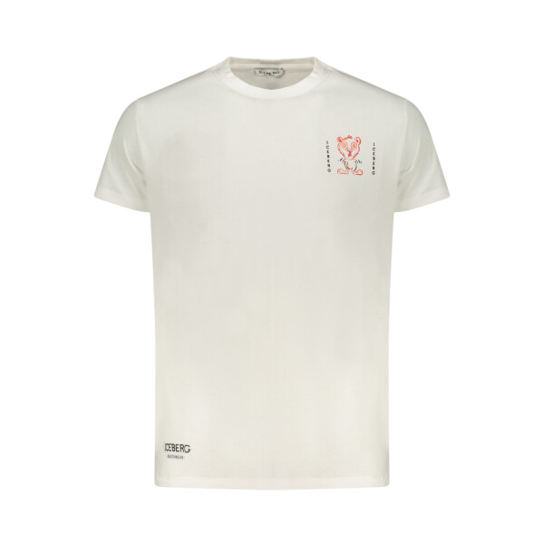 ICEBERG Ανδρικό Λευκό T-shirt με στρογγυλή λαιμόκοψη και print