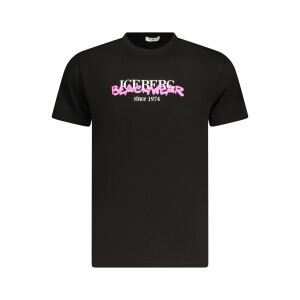 ICEBERG Ανδρικό Μαύρο T-shirt με print λογότυπο